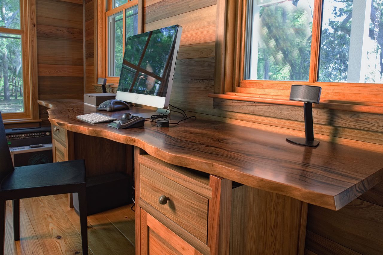 Cypress and walnut desk